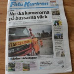 Bild på Falu Kuriren från 30 augusti, där Lundbärgarna är på första sidan.