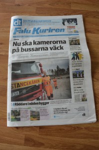 Bild på Falu Kuriren från 30 augusti, där Lundbärgarna är på första sidan.