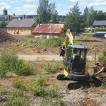 Risryckning med grävmaskin vid världsarvet Falu Gruva.