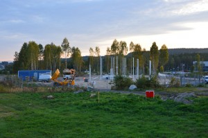 Bild som visar stommar till den nya räddningsstationen som Lundbärgarna bygger.