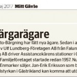 Skärmklipp av artikel om ägarbyte av Assistancekåren Gävle och Sandviken, i tidningen Mitt Gävle.