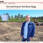 Bild på Peder Lundberg VD på Nordkust Bygg AB i reportage i Norran om bygge av Nordkust Byggs egna anläggning på Solbacken i Skellefteå.