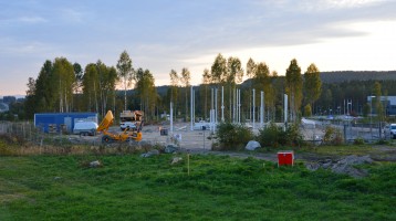 Bild som visar stommar till den nya räddningsstationen som Lundbärgarna bygger.