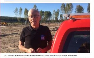 Skärmklipp från P4 Dalarna på Internet med bild på Ulf Lundberg och text om satsning på ny räddningsstation mellan Falun och Borlänge.