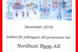 Bild på gåvobevis som Nordkust Bygg AB fått från Cancerforskningsfonden Norrbotten.